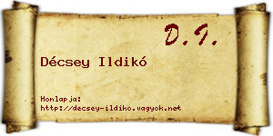 Décsey Ildikó névjegykártya