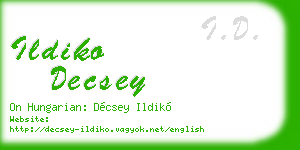 ildiko decsey business card