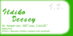 ildiko decsey business card